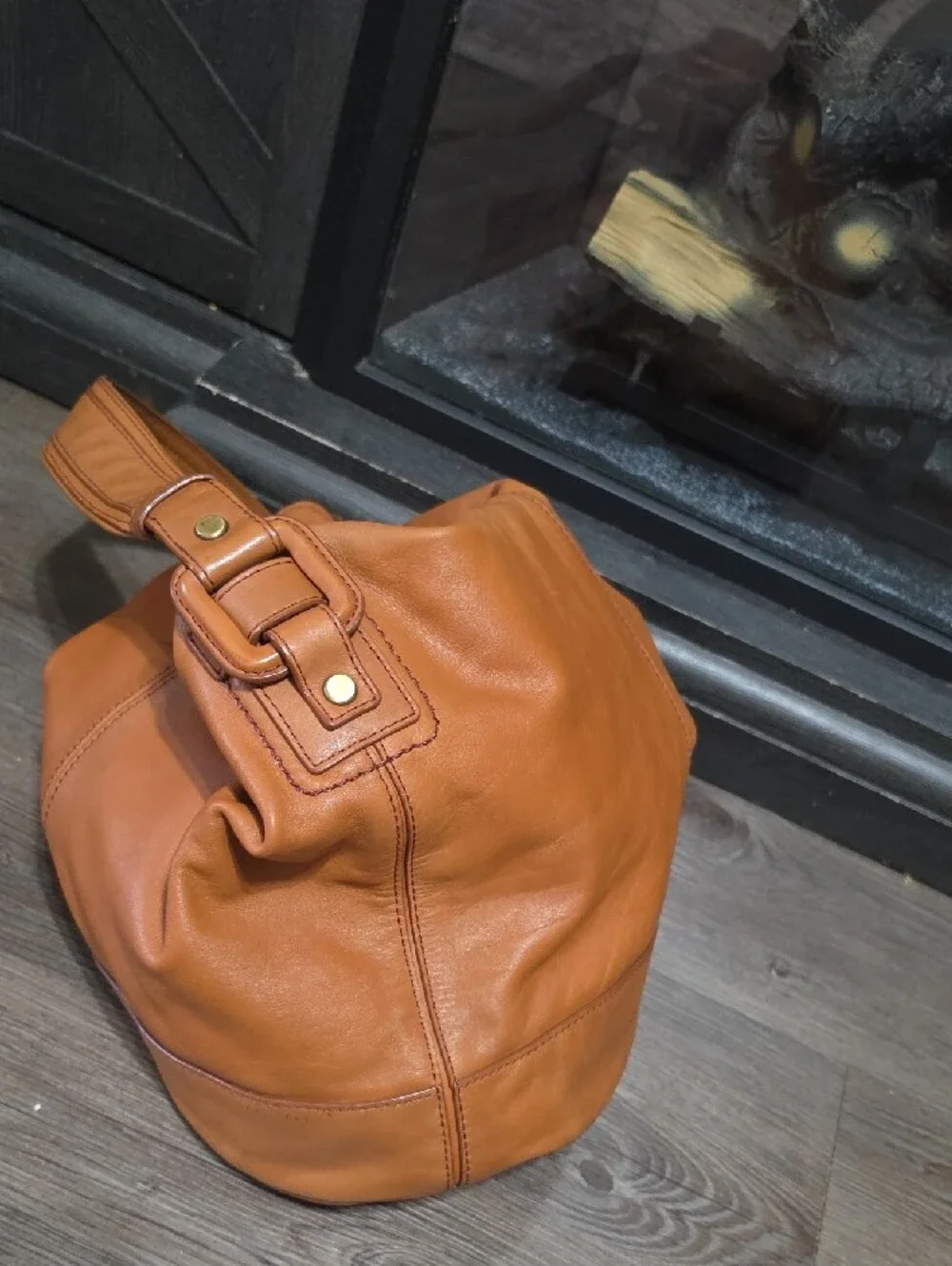 Cole Haan Cognac Leather Shoulder Hobo